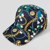 Fashnzfab Flower Chain Patterned Baseball Cap In Blue