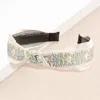 Fashnzfab Flower Embroidered Knot Headband In White