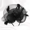 Fashnzfab Flower Feather Fascinator / Headband In Black