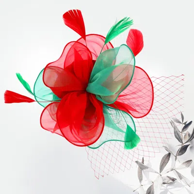 Fashnzfab Flower Feather Fascinator / Headband In Multi