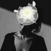 Fashnzfab Flower Feather Mesh Bow Fascinator / Headband In White