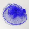Fashnzfab Flower Feather Mesh Fascinator / Headband In Blue