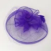 Fashnzfab Flower Feather Mesh Fascinator / Headband In Purple