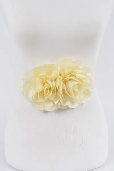 Fashnzfab Flower Inspired Belt In Red