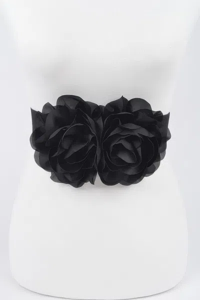 Fashnzfab Flower Inspired Belt In Black