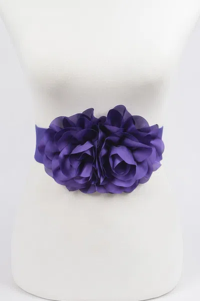 Fashnzfab Flower Inspired Belt In Blue