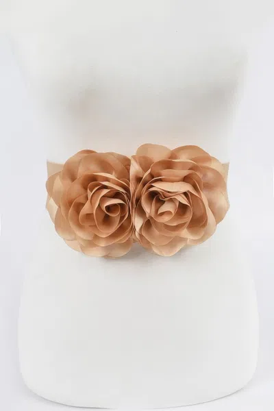 Fashnzfab Flower Inspired Belt In Brown