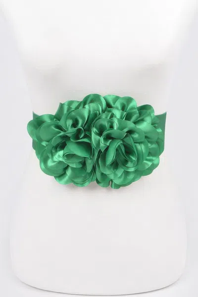 Fashnzfab Flower Inspired Belt In Green