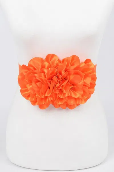 Fashnzfab Flower Inspired Belt In Orange
