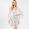 Fashnzfab Flower Lace Tassel Deco Cover Up Poncho In Multi