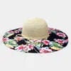 Fashnzfab Flower Leaf Patterned Straw Sun Hat In Multi