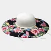 Fashnzfab Flower Leaf Patterned Straw Sun Hat In Multi