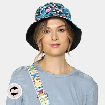 Fashnzfab Flower Leaf Reversible Bucket Hat In Multi