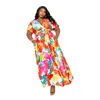Shop Fashnzfab Flower Maxi Skirt & Top Set In Multi