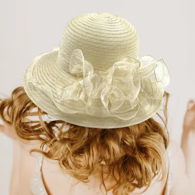 Fashnzfab Flower Organza Dressy Hat In Multi