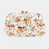 Fashnzfab Flower Pattern Faux Leather Clutch Bag In Pink