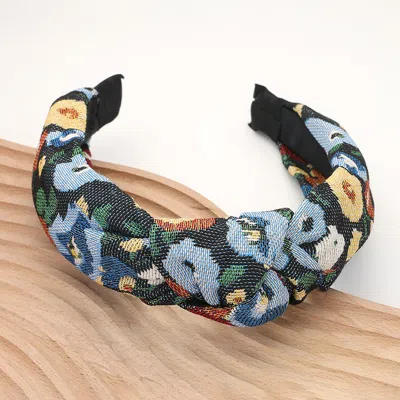 Fashnzfab Flower Pattern Printed Knot Headband In Multi