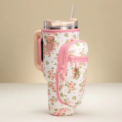 Fashnzfab Flower Pattern Tumbler Carrier Holder Bag In Multi
