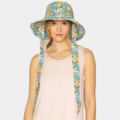 Fashnzfab Flower Patterned Chin Tie Bucket Hat In Multi