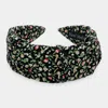 Fashnzfab Flower Patterned Pleated Headband In Black
