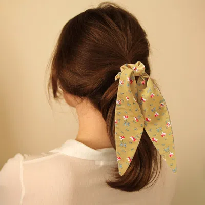 Fashnzfab Flower Patterned Pony Hair Bands In Yellow