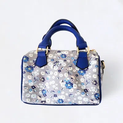 Fashnzfab Flower Patterned Tote / Crossbody Bag In Blue