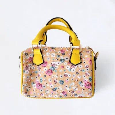 Fashnzfab Flower Patterned Tote / Crossbody Bag In Yellow