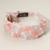 Fashnzfab Flower Pearl Embellished Fabric Headband In Multi