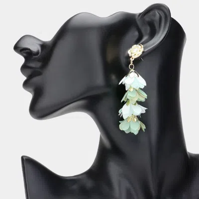 Fashnzfab Flower Petal Link Dropdown Earrings - Green, Multi In Neutral