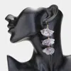 Fashnzfab Flower Petal Link Dropdown Earrings In Gray