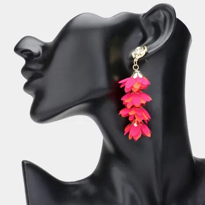Fashnzfab Flower Petal Link Dropdown Earrings In Multi