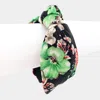 Fashnzfab Flower Print Burnout Knot Headband In Multi
