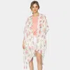 Fashnzfab Flower Printed Cover Up Kimono Poncho In Multi