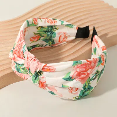 Fashnzfab Flower Printed Knot Headband In Multi