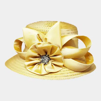 Fashnzfab Flower Ribbon Accented Dressy Hat In Multi