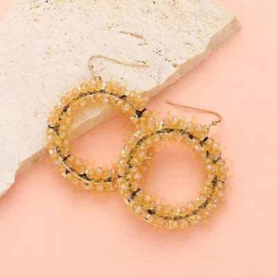 Fashnzfab Flower Sequin Faceted Beaded Open O Ring Dangle Earrings In Multi