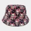 Fashnzfab Flower Skull Patterned Bucket Hat In Black