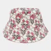 Fashnzfab Flower Skull Patterned Bucket Hat In White