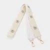 Fashnzfab Flower Stone Cluster Pointed Pearl Embellished Bag Strap In White