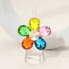 Fashnzfab Flower Stone Cluster Stretch Ring In Multi