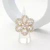 Fashnzfab Flower Stone Embellished Stretch Ring In Multi