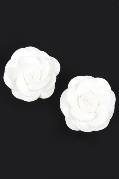 Fashnzfab Flower Stud Earring In White