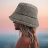 Fashnzfab Fluffy Bucket Hat In Brown
