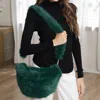 Fashnzfab Fluffy Faux Fur Crossbody Bag / Shoulder Bag In Green