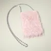 Fashnzfab Fluffy Faux Fur Crossbody Phone Case Bag In Pink