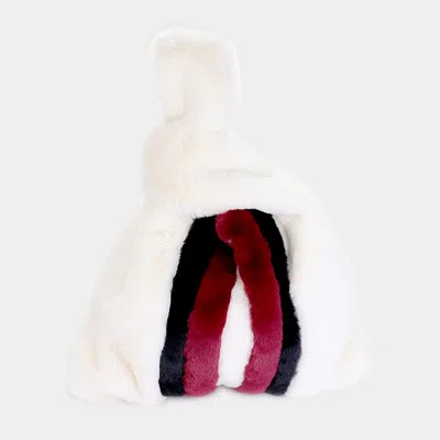 Fashnzfab Fluffy Faux Fur Slouchy Tote Bag In White