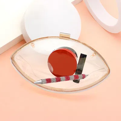 Fashnzfab Foot Ball Transparent Clutch Crossbody Bag In Multi