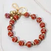 Fashnzfab Football Beaded Keychain Bracelet Brown In Brown