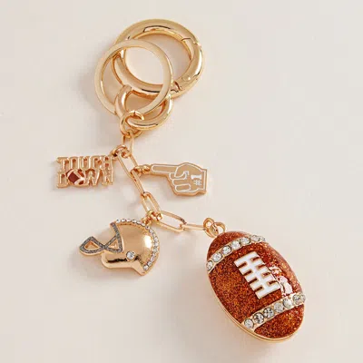 Fashnzfab Football Charm Keychain / Bag Charm In Gold