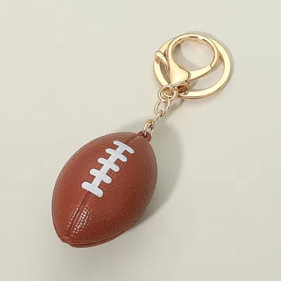 Fashnzfab Football Keychain Bag Charm In Yellow